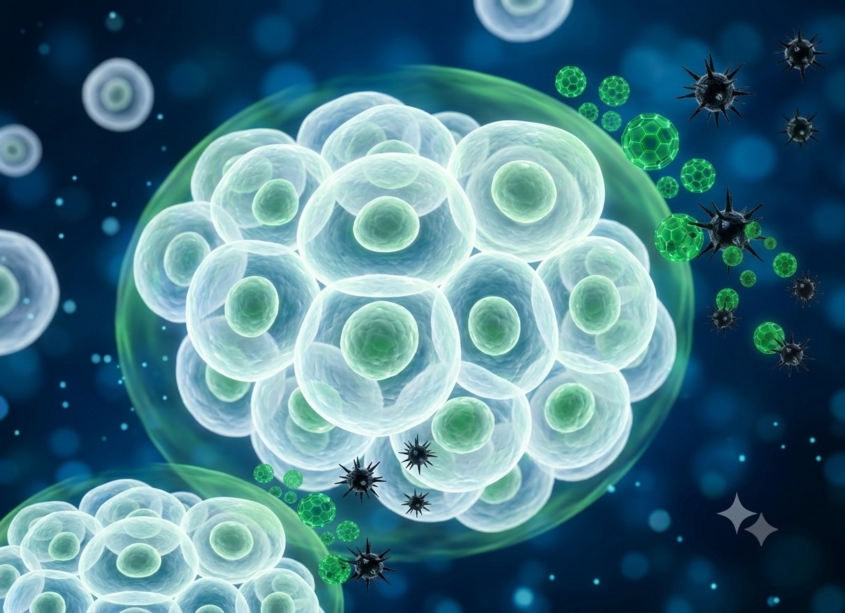 Macro view of phytochemical spheres